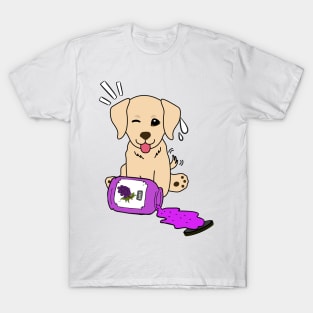 Naughty Golden Retriever Spills a jar of grape jam! T-Shirt